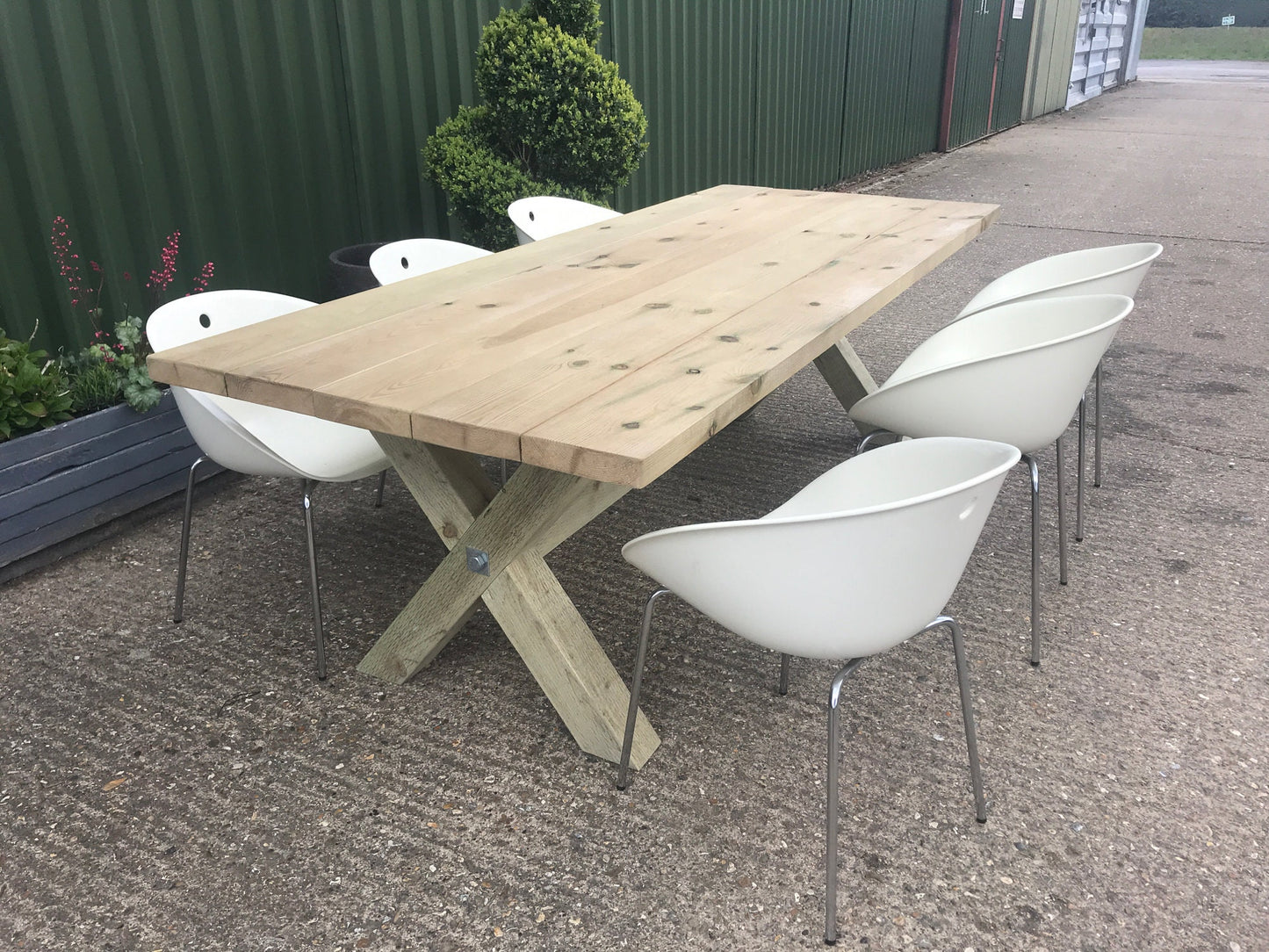 Garden Outdoor Patio Terrace X Frame Dining Table