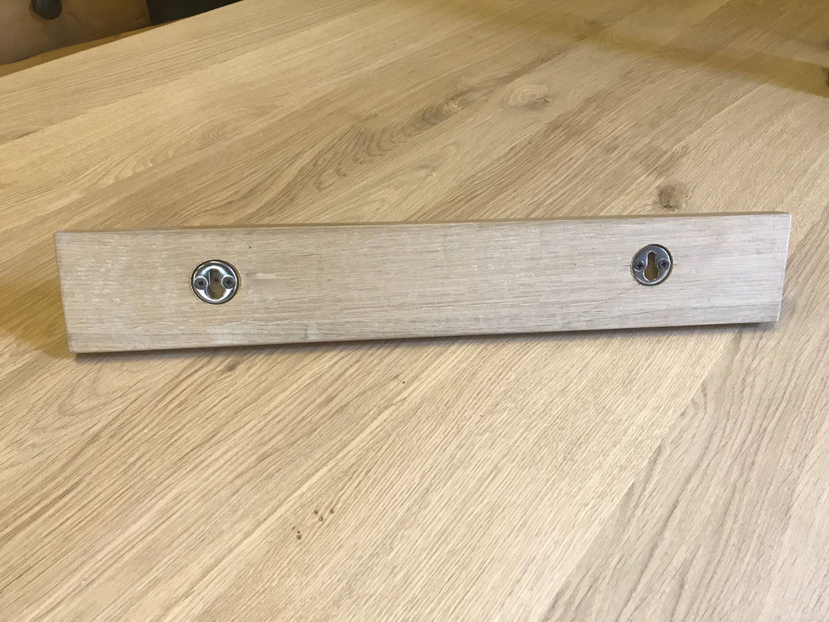 Oak Shaker Style Peg Rail Coat Rack, 2 to 10+ hooks, Natural Solid Wood Finished in Clear Warm Matt Oil.