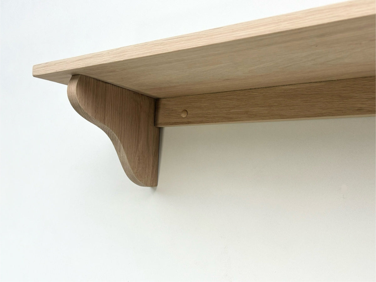 Solid Oak Wall 23cm Deep Shelf, For Books, Display Shelves, Cook Books, Kitchen Storage, Spice Jars, Kilners - Can be made to measure