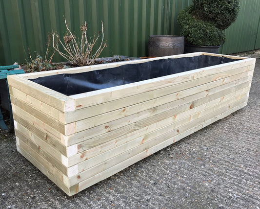 Heavy Duty Harpsden Wooden Planter Trough Fully lined, Garden, Patio, Screening