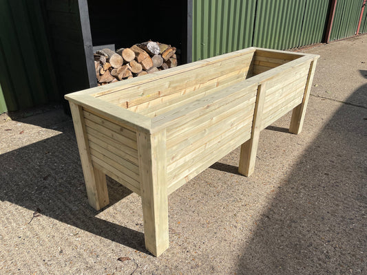 Heavy Duty Harpsden Raised Wooden Planter Trough Fully lined, Garden, Vegatables, Flower, Patio, Screening