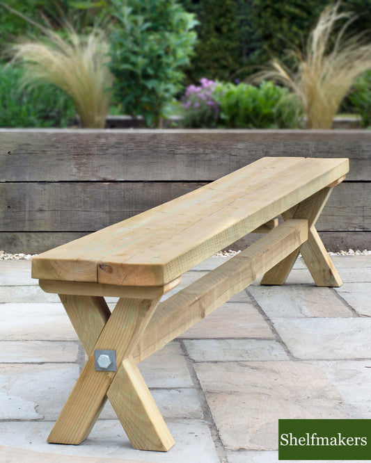 Outdoor Crossbeam Terrace Banqueting Bench