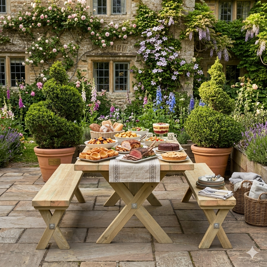 Outdoor Crossbeam Terrace Banqueting Table