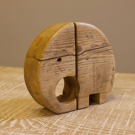 Carved Primitive Old Wood Elephant