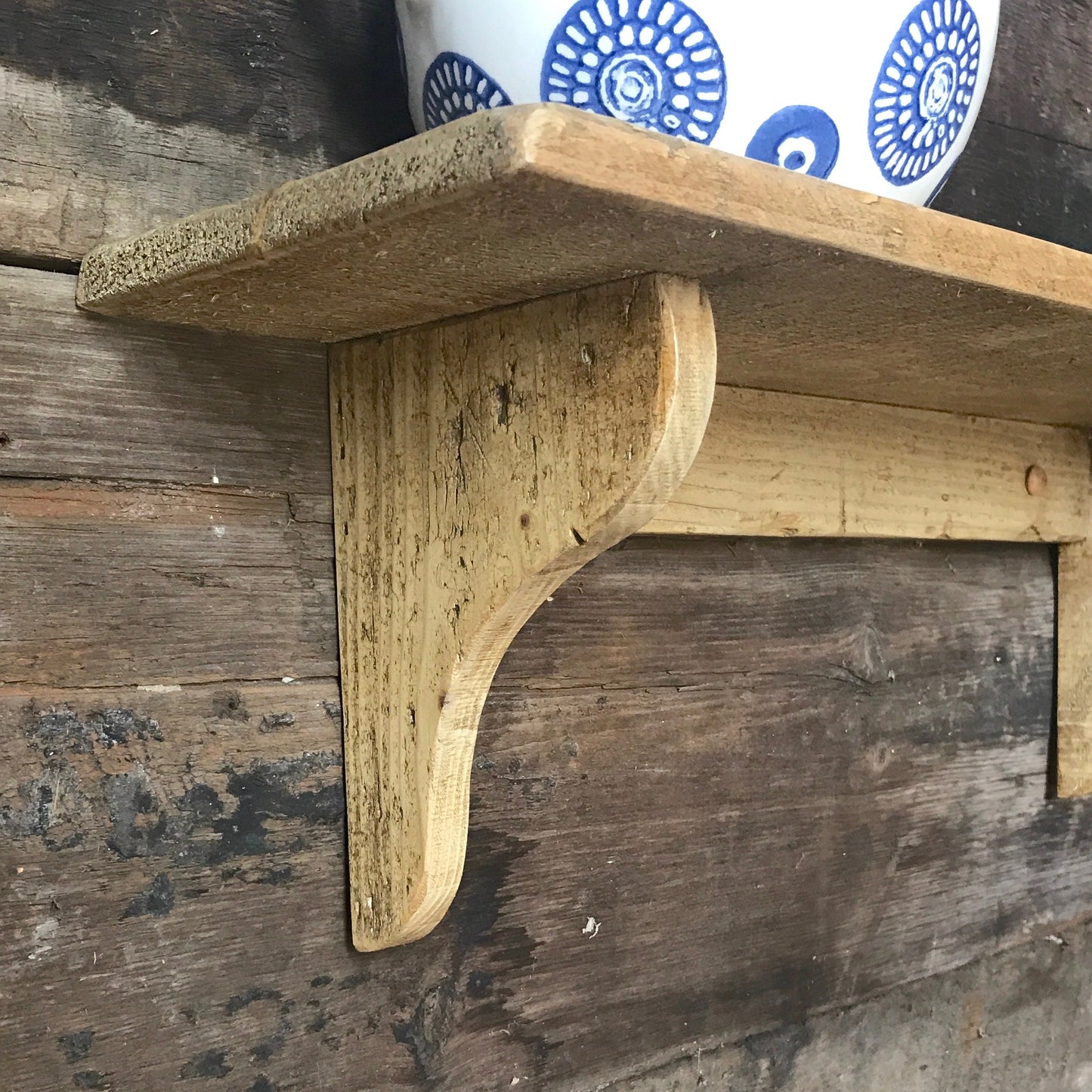 Wall Shelf, Rustic and Reclaimed bookshelf, Two Sizes, Old Pine Barn Wood