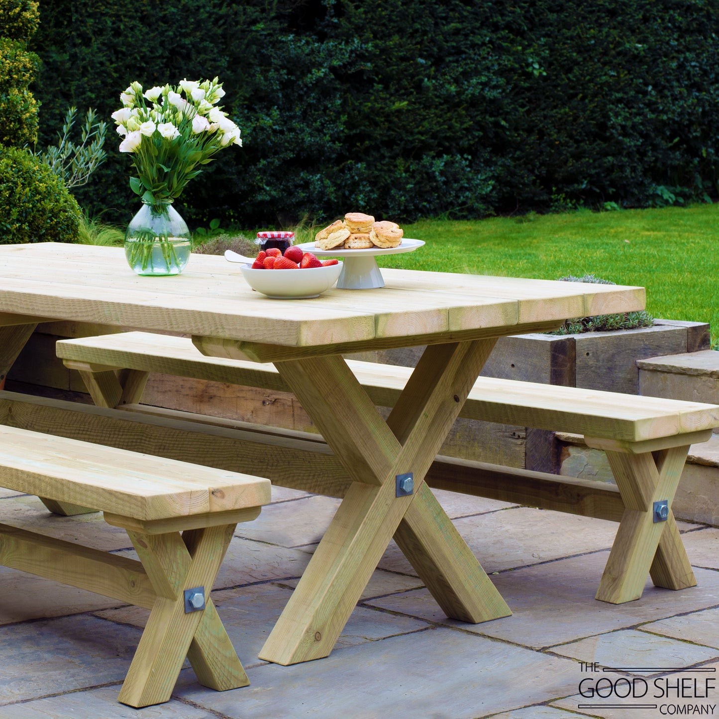 Garden Outdoor Patio Terrace X Frame Bench Seat