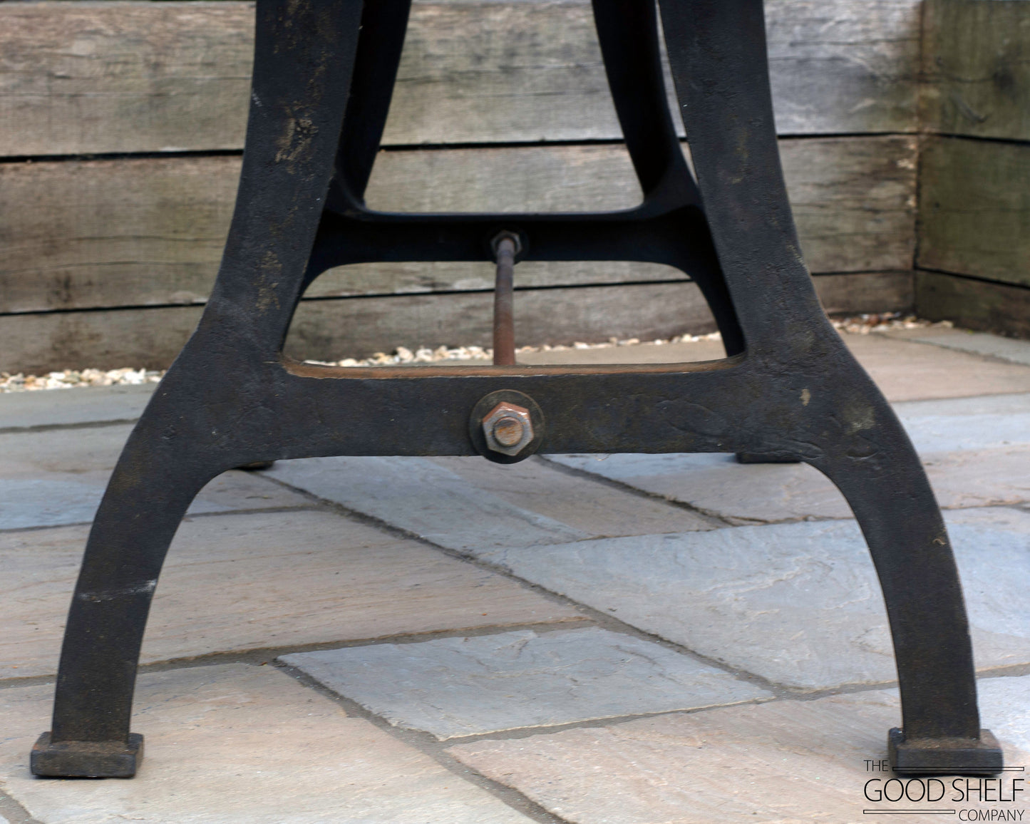 Garden Outdoor Patio Terrace "Assendon Millwright" Iron and Wood Bench
