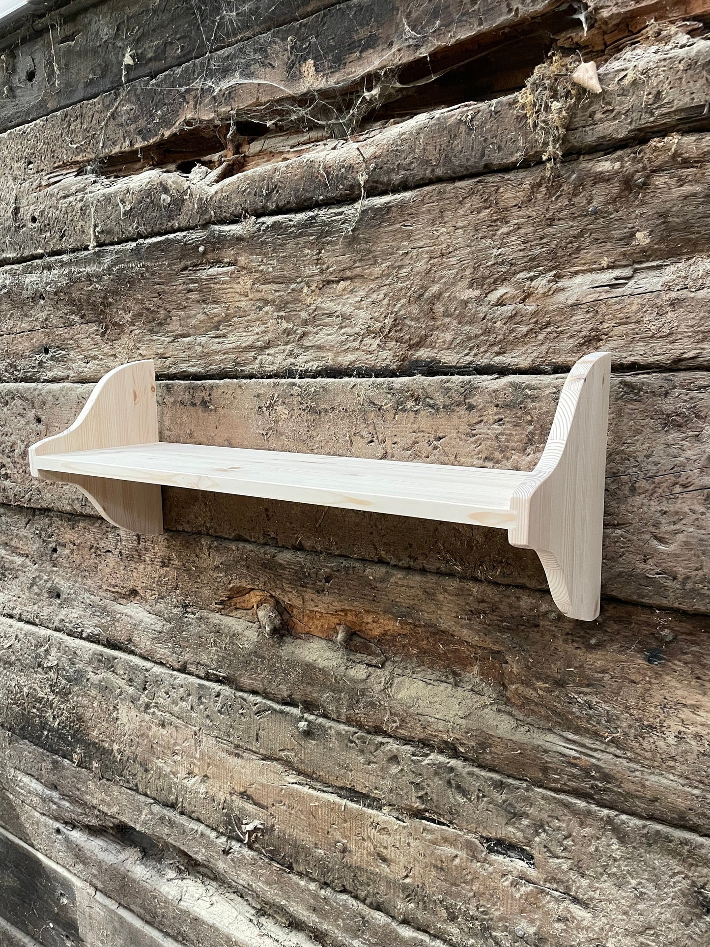1 Tier Wall Shelf, 23cm Deep, For Books, Display Shelves, Cook Books, Kitchen Storage, Spice Jars, Kilners  - Can be made to measure