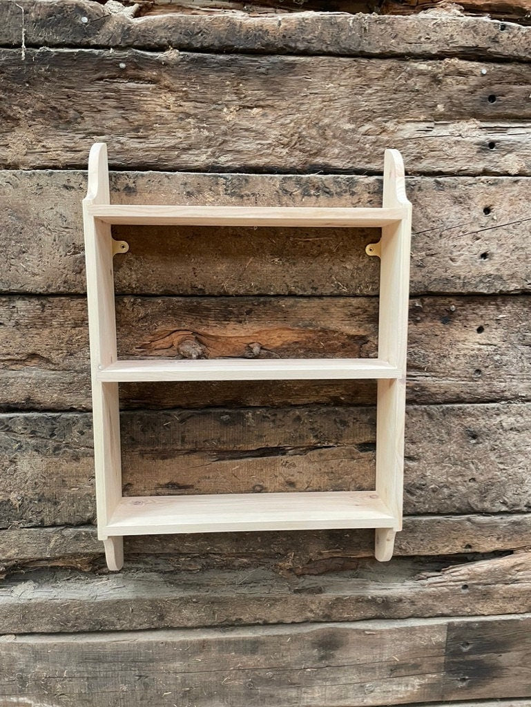 3 Tier Wall Shelf, 13cm Deep, Books, Cook, Kitchen, Display Shelves - in Various Widths