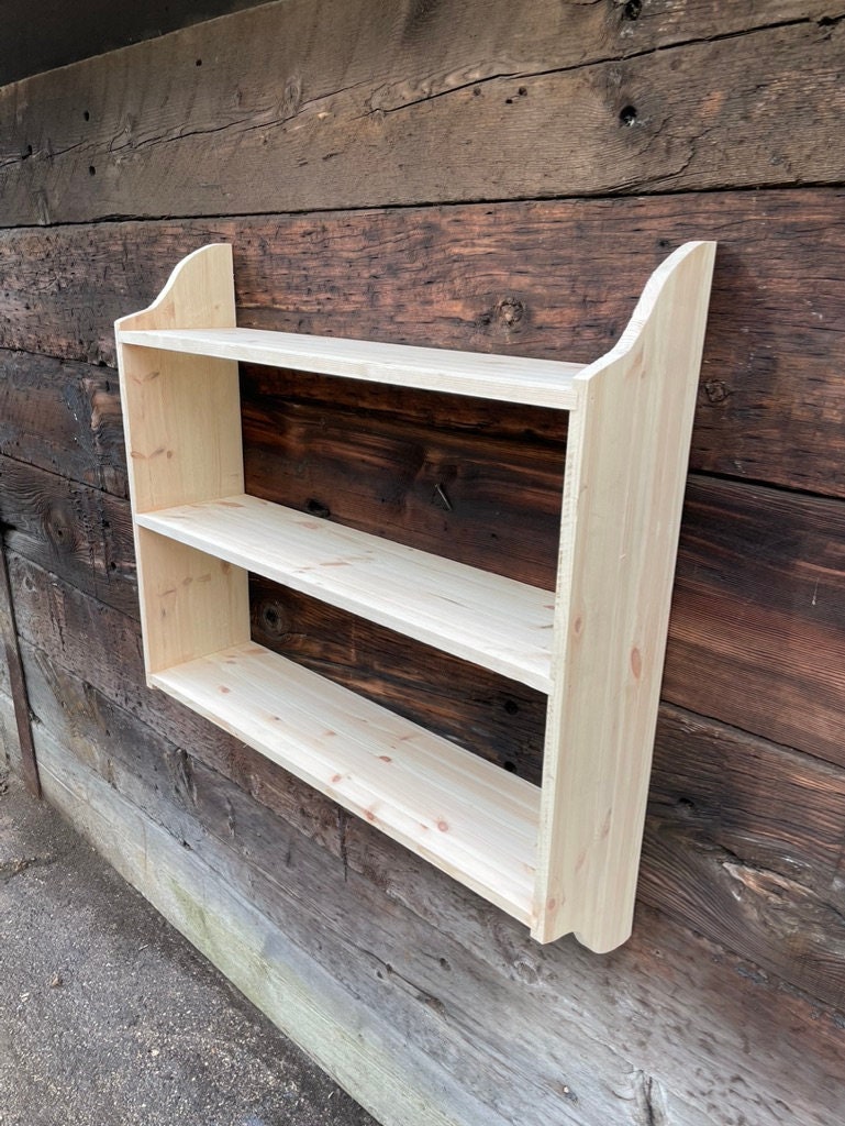 Deep 3 Tier Wall Shelf, Bookshelf, Display Shelves - in Various Widths