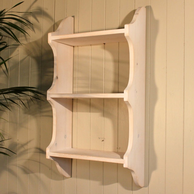 3 Tier Wall Shelf with Cutaway, 5Inch Deep Bookshelf, Display Shelves - Can be Made to Measure