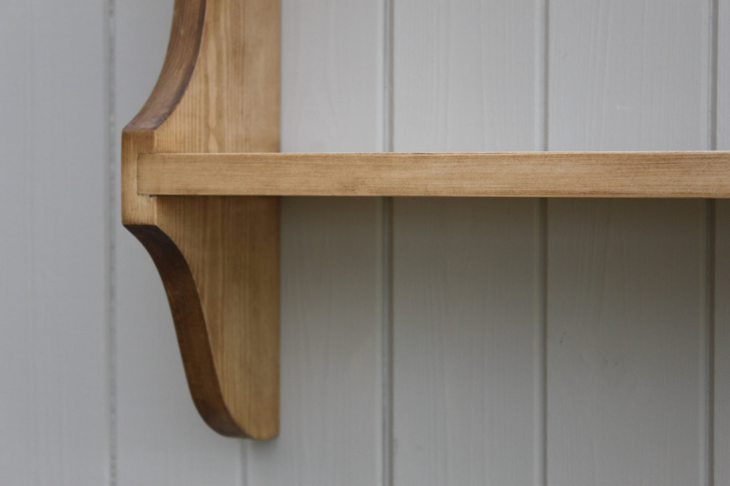 Cutaway 2 Tier Wall Solid Wood Shelf, Bookshelf, Display Shelves, Cook Books, Kitchen Storage, Spice Jars, Kilners  - Can be made to measure