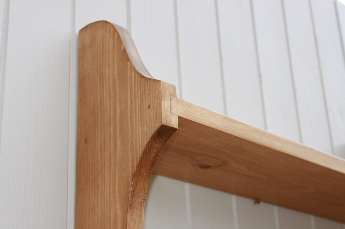 Cutaway 2 Tier Wall Solid Wood Shelf, Bookshelf, Display Shelves, Cook Books, Kitchen Storage, Spice Jars, Kilners  - Can be made to measure