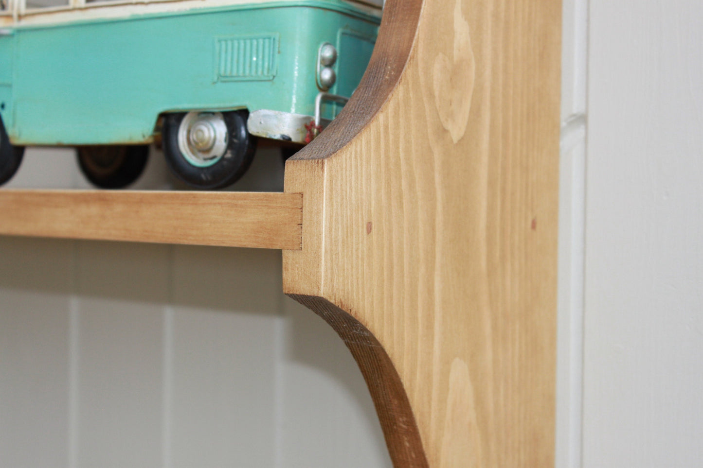 Cutaway 2 Tier Wall Solid Wood Shelf, Bookshelf, Display Shelves, Cook Books, Kitchen Storage, Spice Jars, Kilners  - Can be made to measure