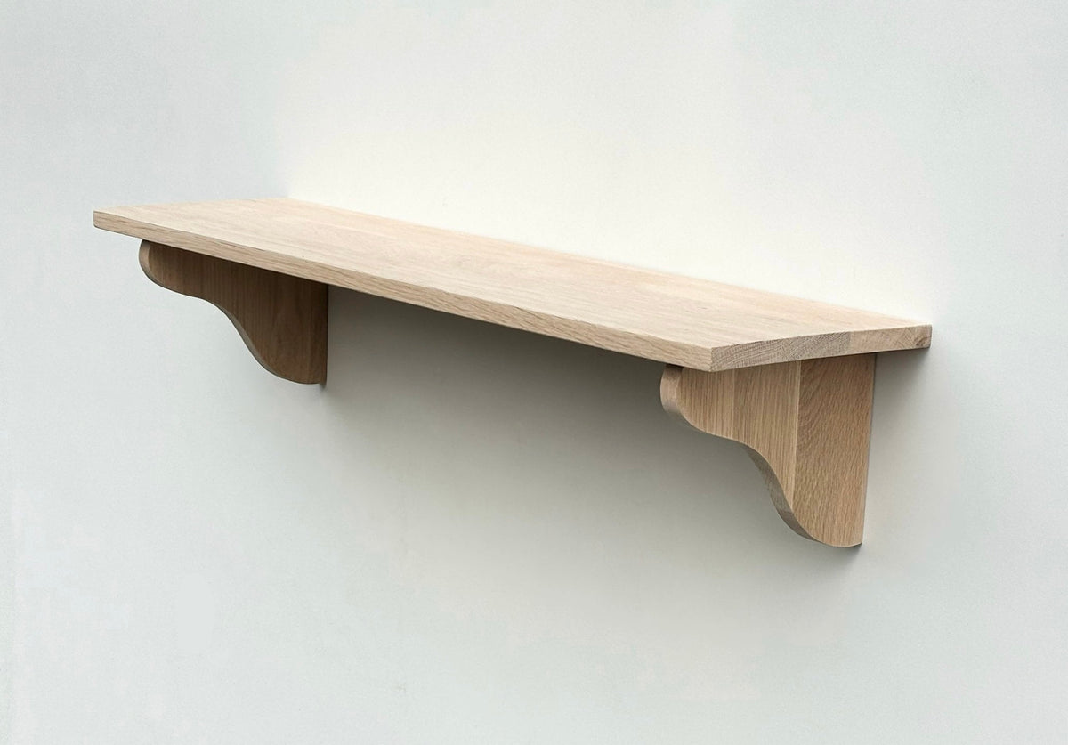 Solid Oak Wall 23cm Deep Shelf, For Books, Display Shelves, Cook Books, Kitchen Storage, Spice Jars, Kilners  - Can be made to measure