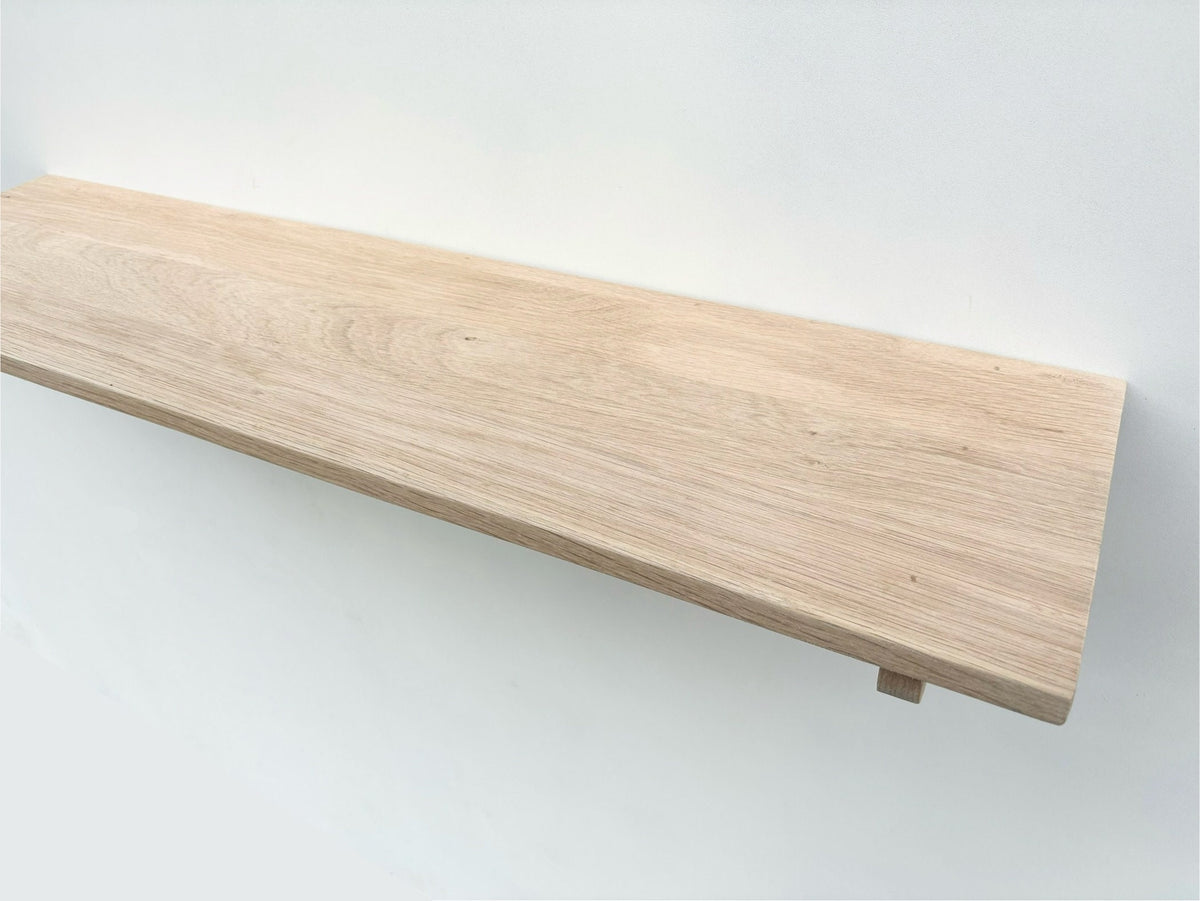 Solid Oak Wall 23cm Deep Shelf, For Books, Display Shelves, Cook Books, Kitchen Storage, Spice Jars, Kilners  - Can be made to measure