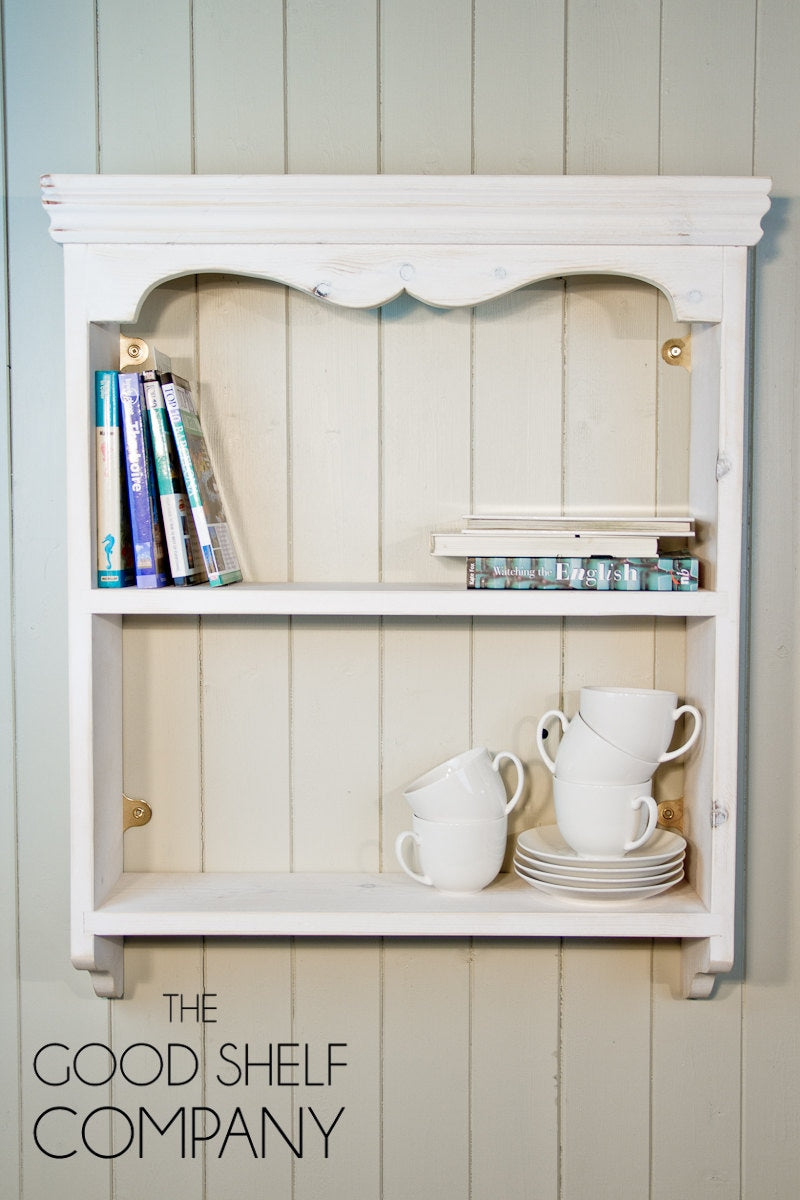Cottage Wall Shelf, 23cm Deep, Bookcase, Kitchen Spice Rack, Solid Wood, Traditionally Made