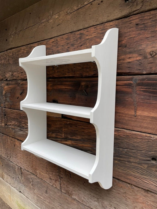 3 Tier Cutaway Wall Shelf, 21cm Deep, Bookshelf, Display Shelves - Can be Made to Measure