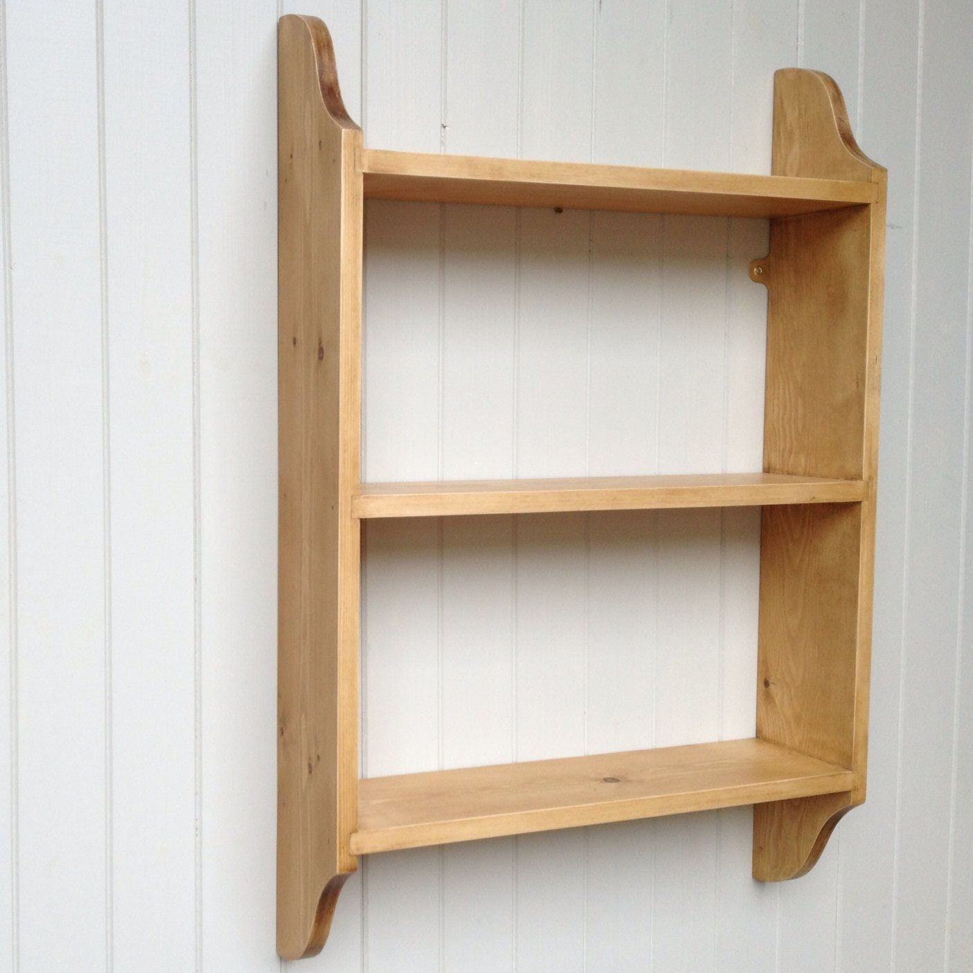 3 Tier Wall Shelf, 13cm Deep, Books, Cook, Kitchen, Display Shelves - in Various Widths