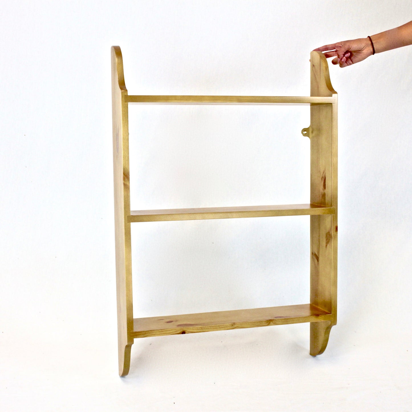 3 Tier Wall Shelf, 13cm Deep, Books, Cook, Kitchen, Display Shelves - in Various Widths