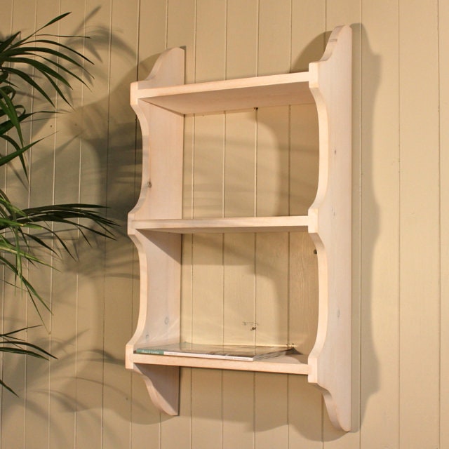3 Tier Wall Shelf with Cutaway, 5Inch Deep Bookshelf, Display Shelves - Can be Made to Measure