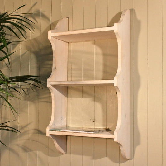 3 Tier Wall Shelf with Cutaway, 5Inch Deep Bookshelf, Display Shelves - Can be Made to Measure