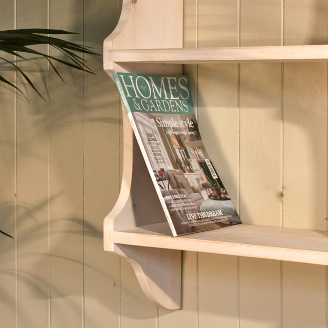 3 Tier Wall Shelf with Cutaway, 5Inch Deep Bookshelf, Display Shelves - Can be Made to Measure