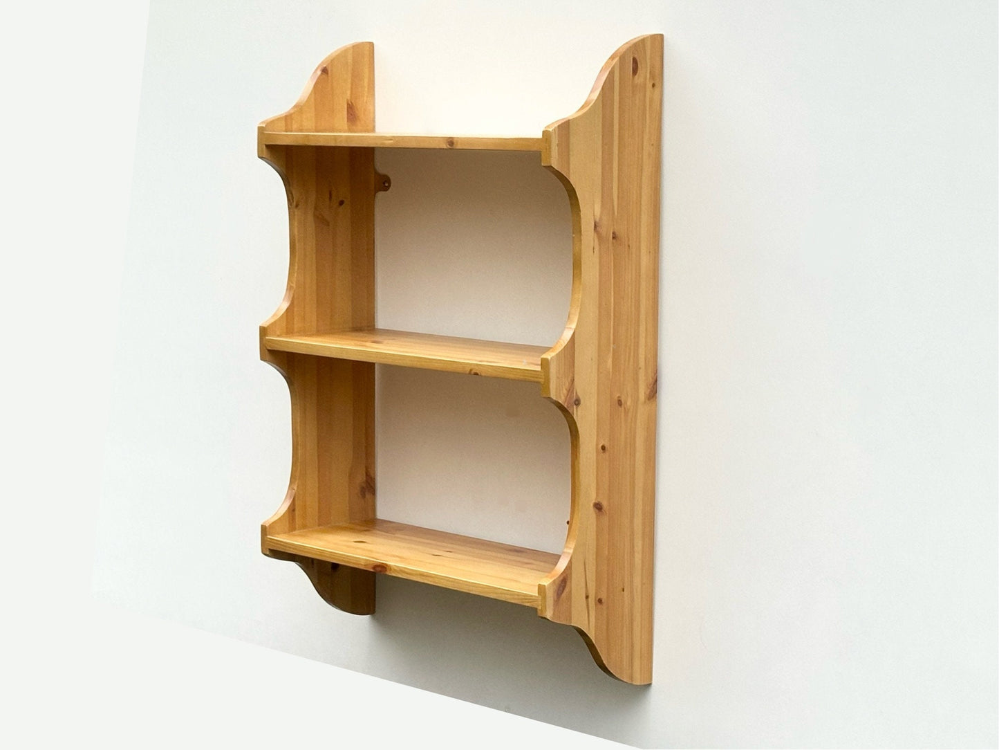 3 Tier Cutaway Wall Shelf, 21cm Deep, Bookshelf, Display Shelves - Can be Made to Measure
