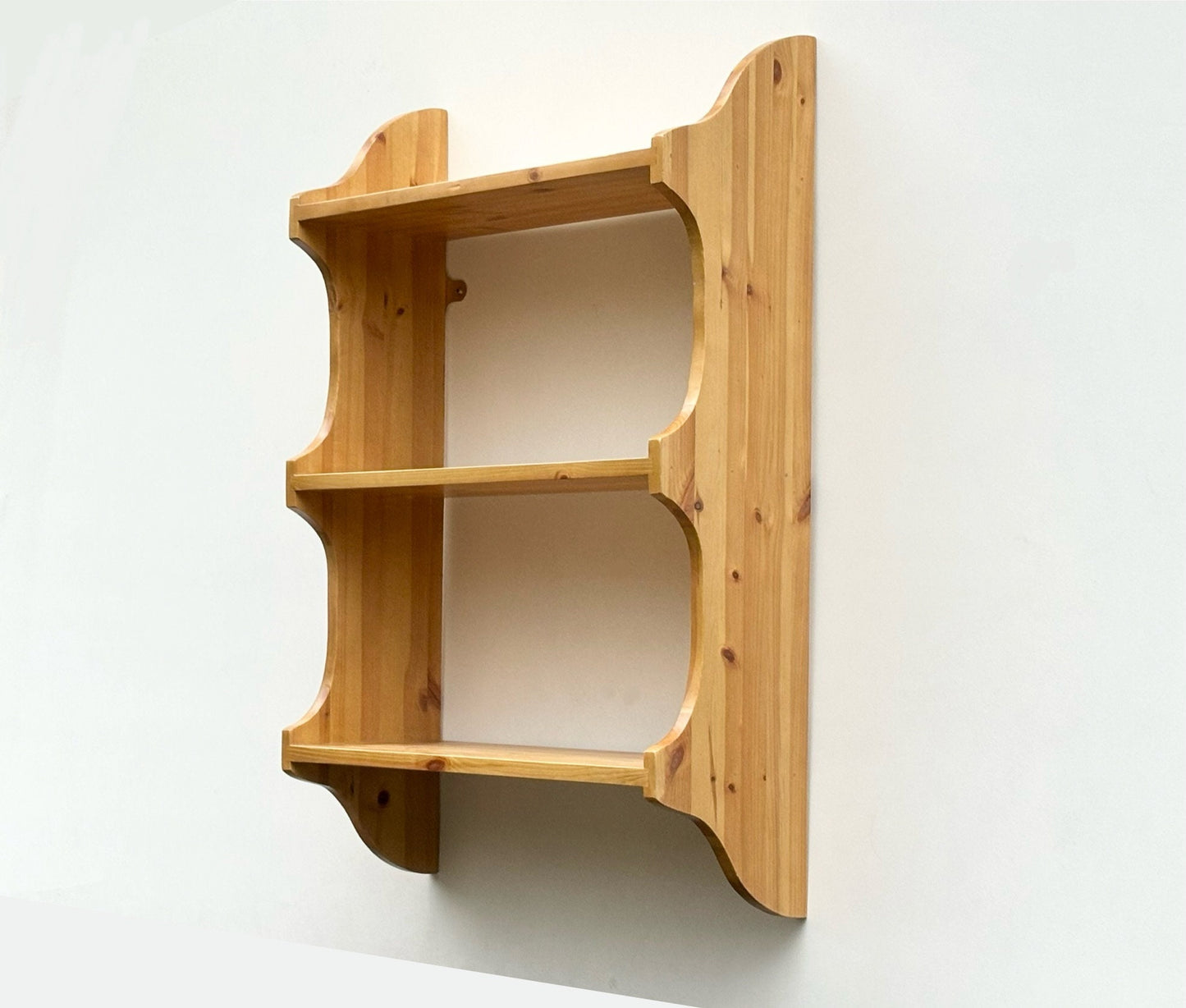 3 Tier Cutaway Wall Shelf, 21cm Deep, Bookshelf, Display Shelves - Can be Made to Measure