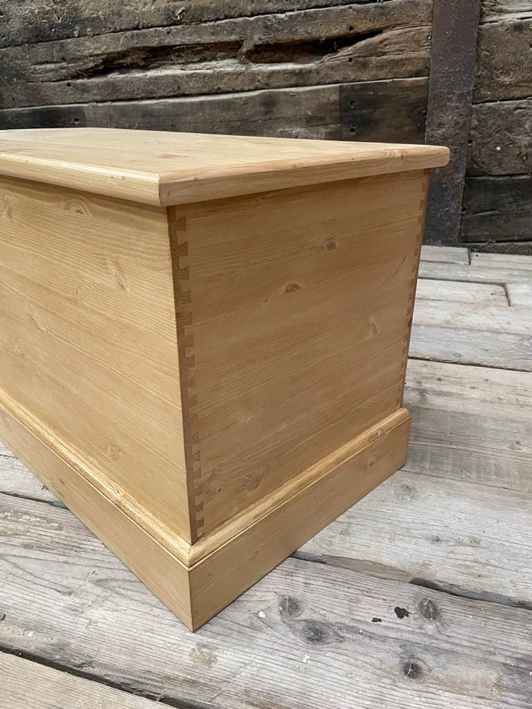 Hand Made Pine Blanket Box, Storage Chest, Trunk, Ottoman, Coffee Table, Toy Box