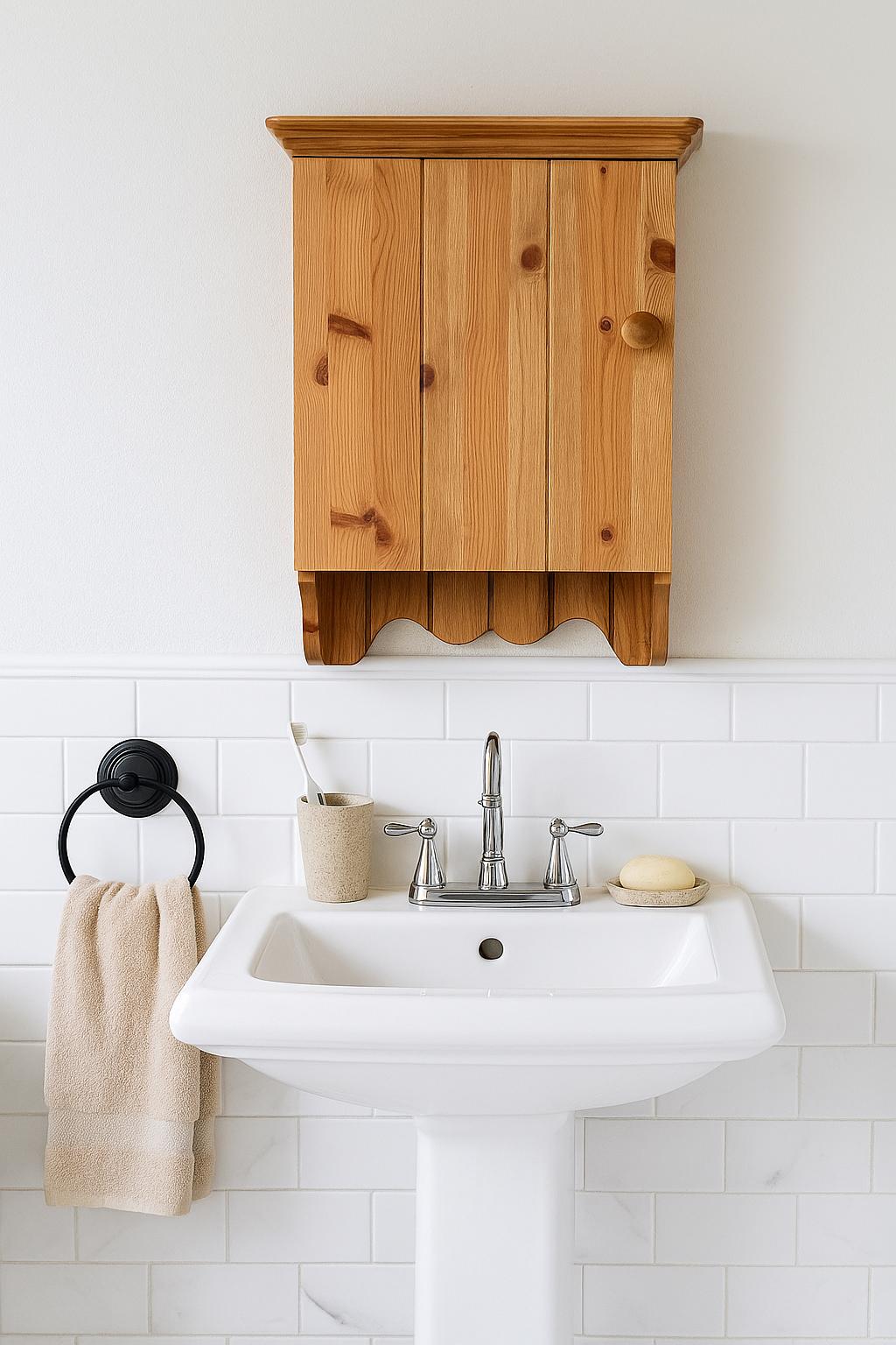 Hand Made Small Bathroom Wall Cabinet, Medicine Cupboard
