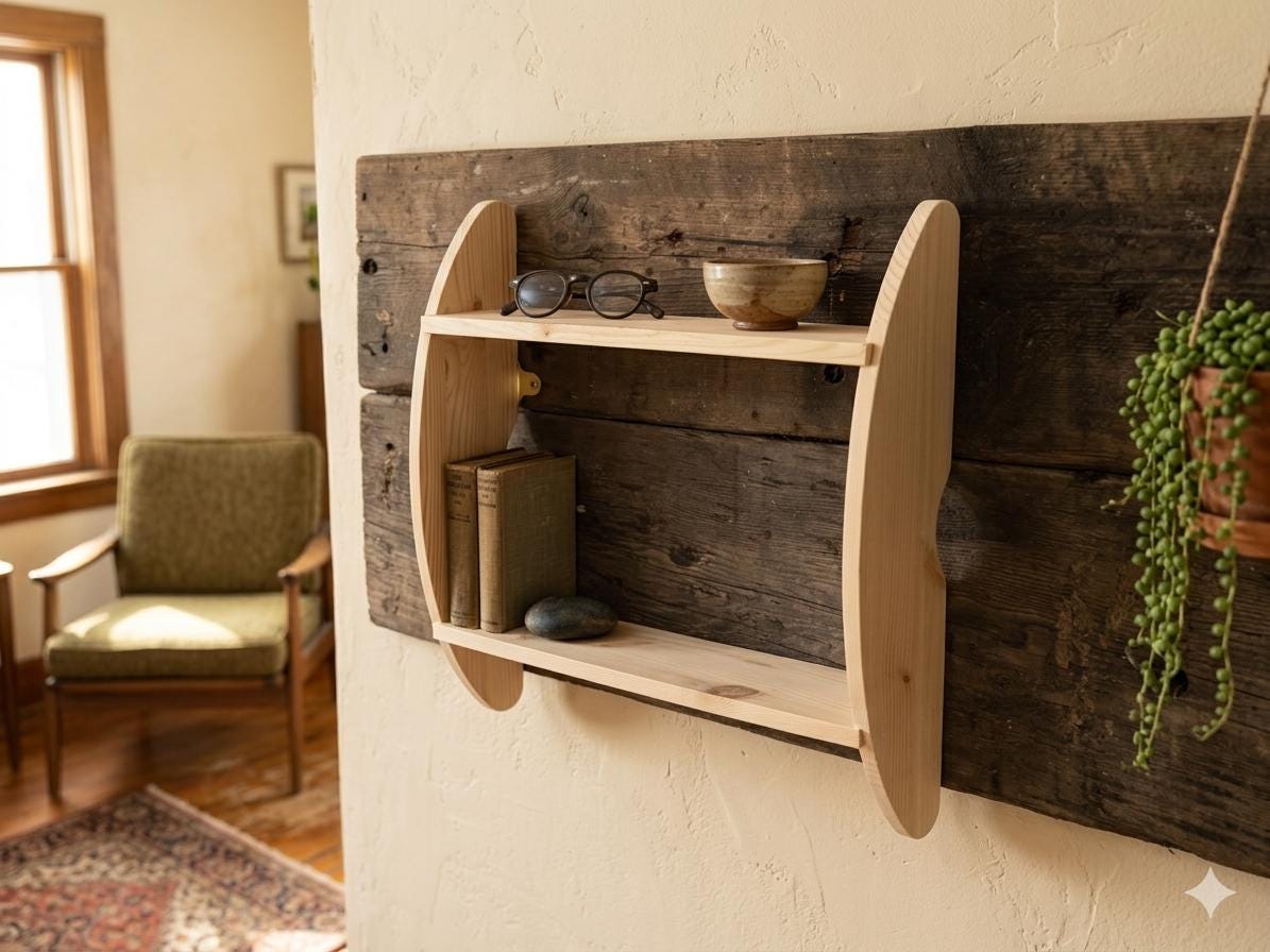 James Shelf - 2 Tier Wall Shelf, Solid Wood, 13cm Deep, Bookshelf, Display Shelves, Cook Books, Kitchen Storage, Spice Jars, Kilners