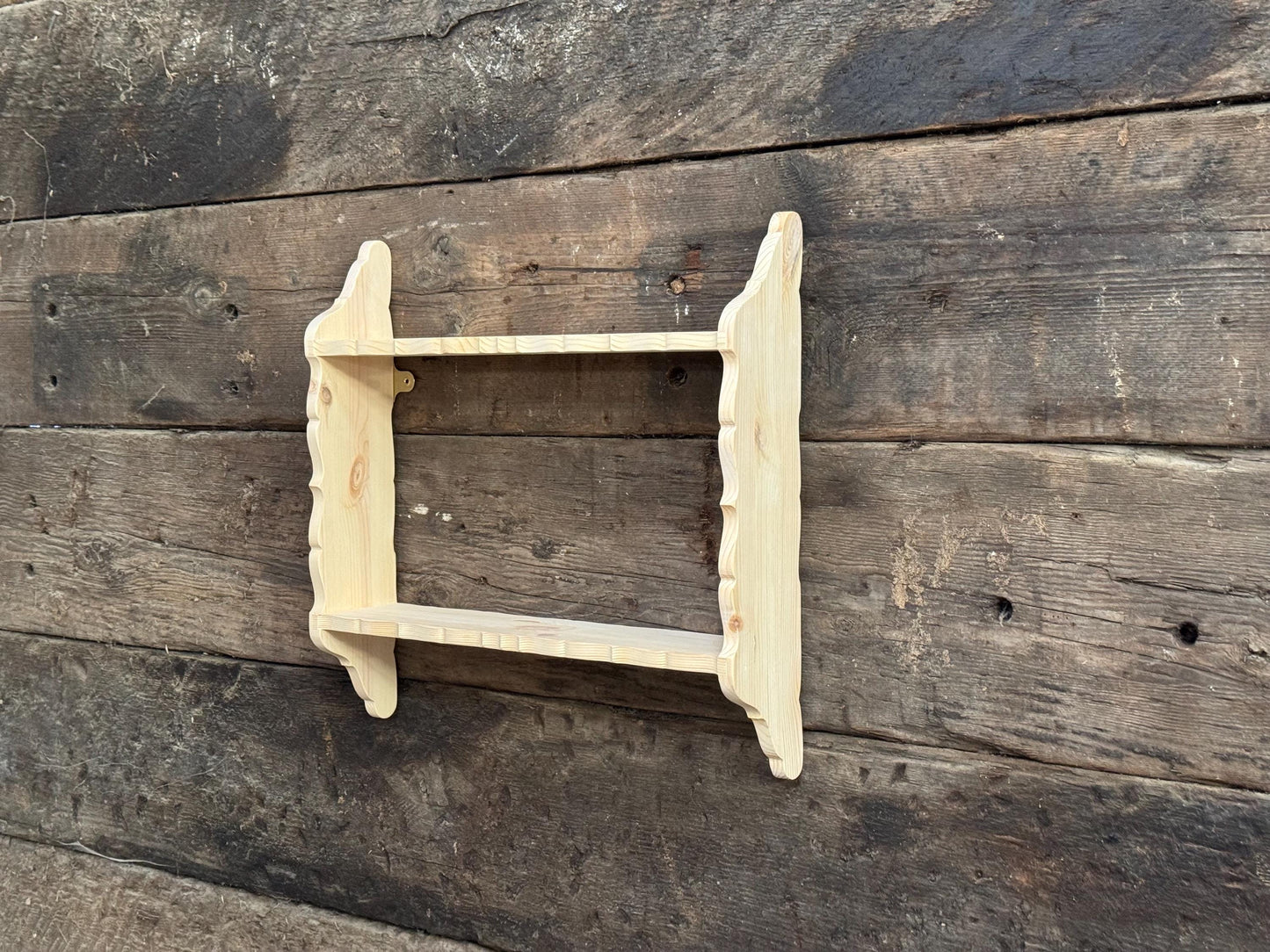 Harry Shelf - 2 Tier Wall Shelf, Solid Wood, 13cm Deep, Bookshelf, Display Shelves, Cook Books, Kitchen Storage, Spice Jars, Kilners