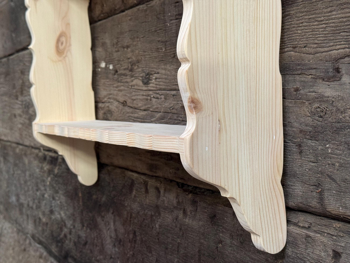 Harry Shelf - 2 Tier Wall Shelf, Solid Wood, 13cm Deep, Bookshelf, Display Shelves, Cook Books, Kitchen Storage, Spice Jars, Kilners
