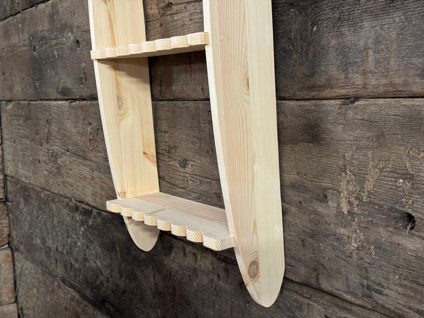 Charlie Shelf - 3 Tier Wall Shelf, Solid Wood, 13cm Deep, Bookshelf, Display Shelves, Cook Books, Kitchen Storage, Spice Jars, Kilners