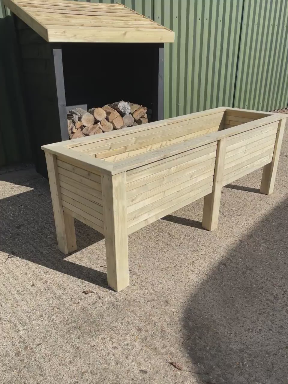 Heavy Duty Harpsden Raised Wooden Planter Trough Fully lined, Garden, Vegatables, Flower, Patio, Screening